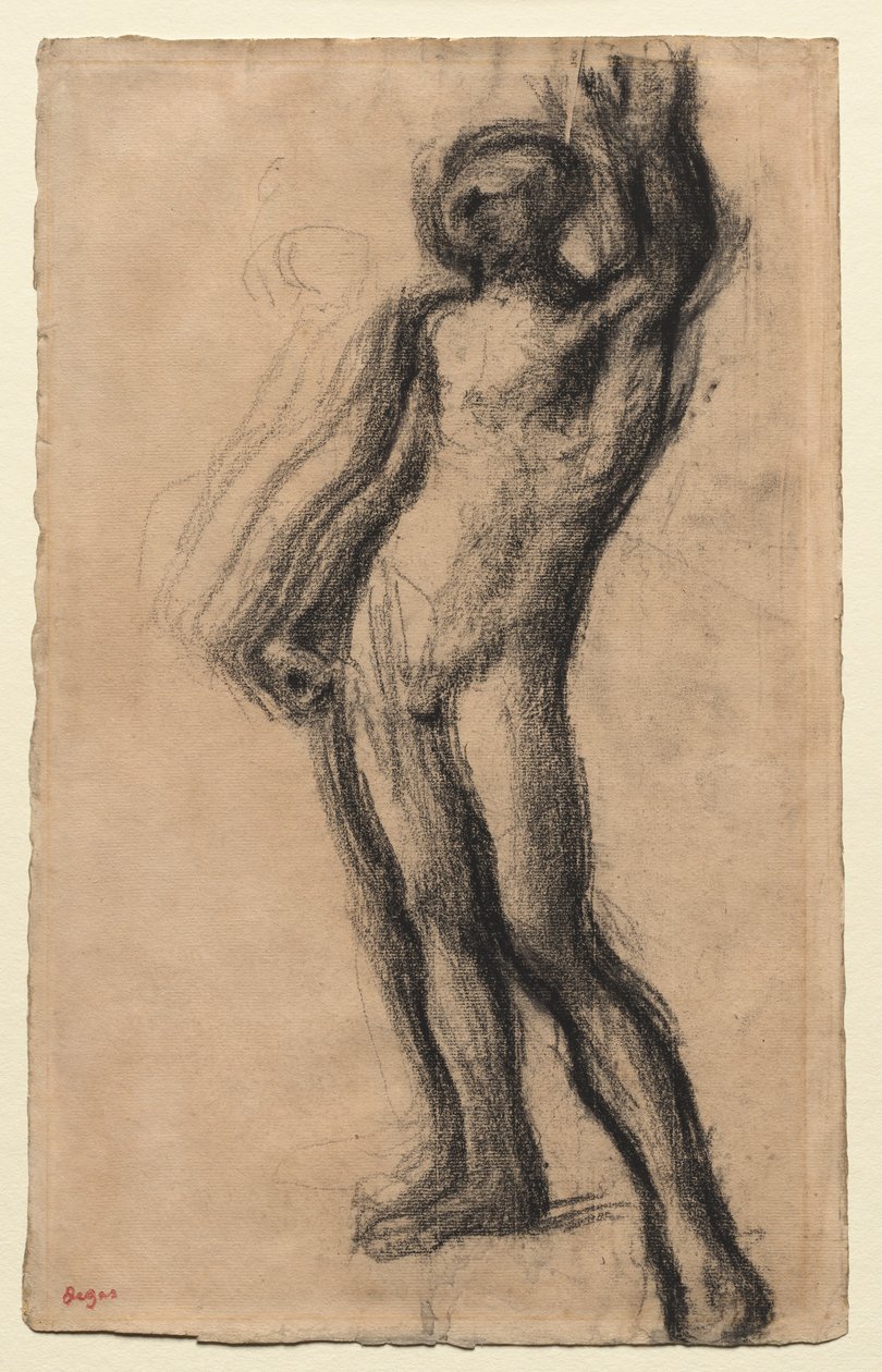 Homme nu debout, avec la main gauche levée, vers 1900 - Edgar Degas