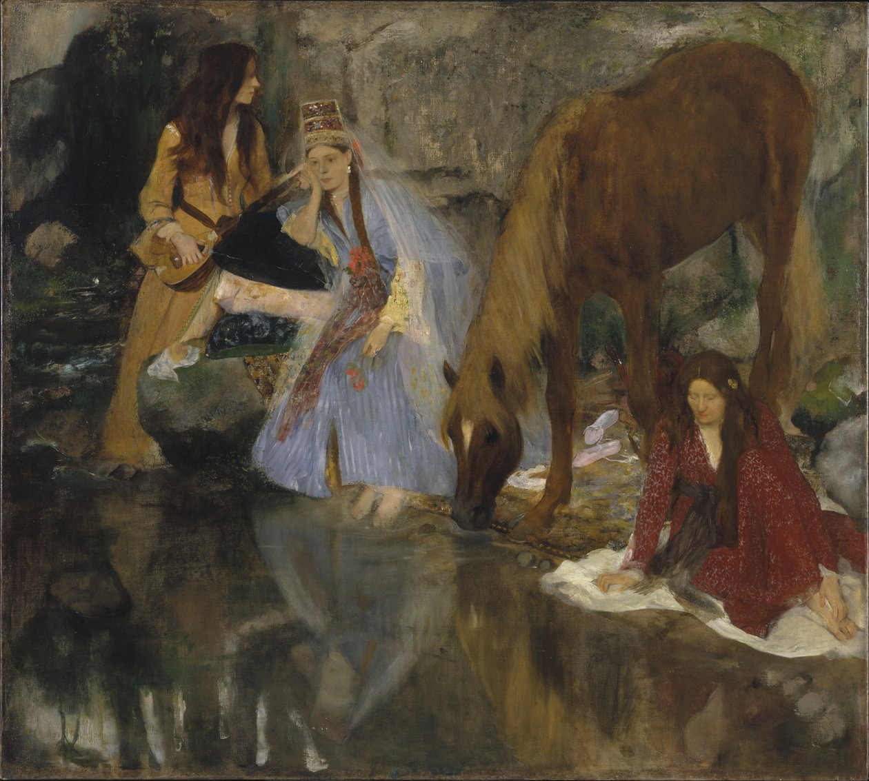 Portrait of Mlle Fiocre in the Ballet "La Source" (Portrait de Mlle...E[ugénie] F[iocre]: à propos du ballet "La Source") - Edgar Degas