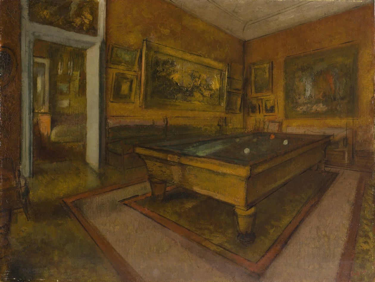Salle de billard au Ménil-Hubert - Edgar Degas