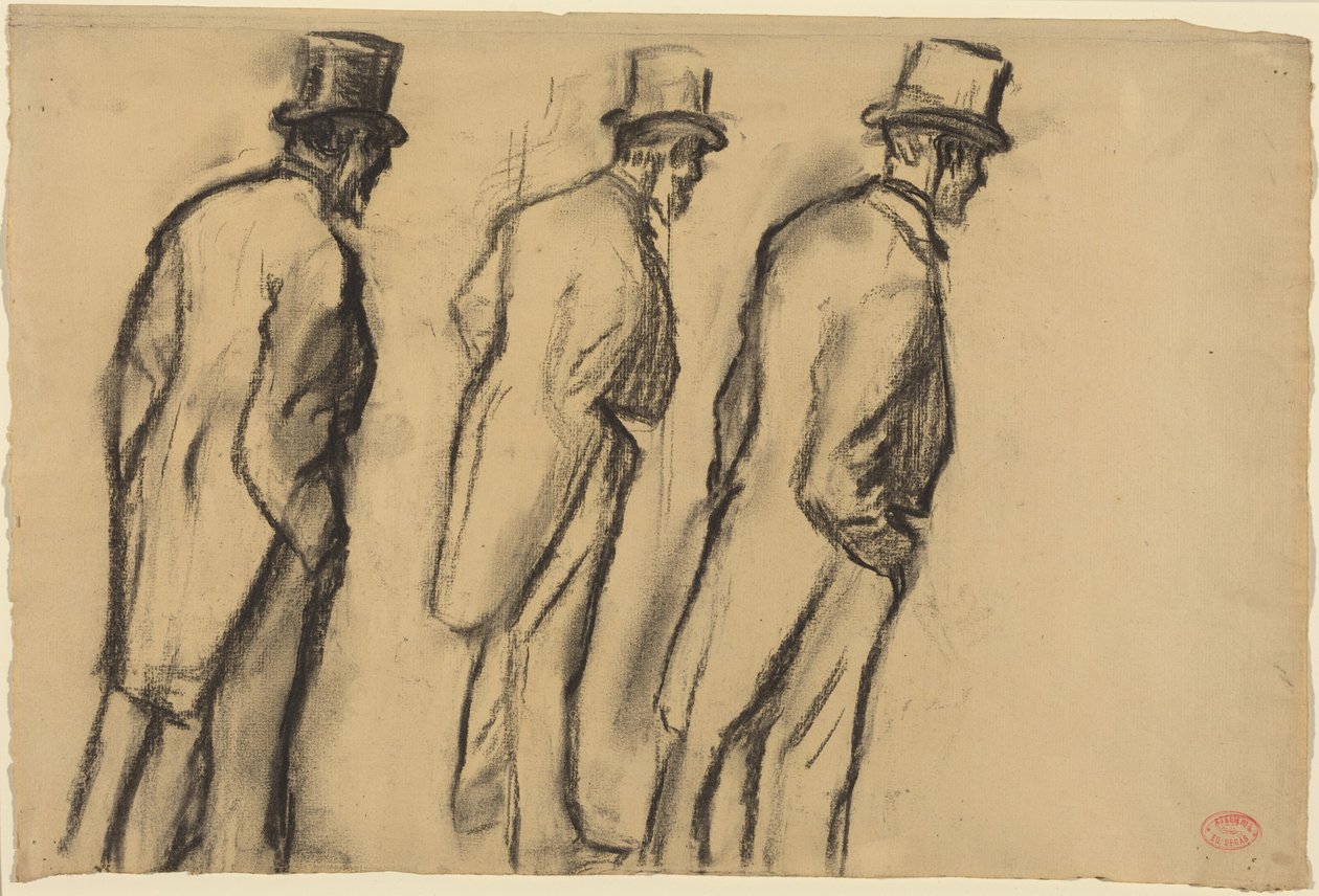 Trois études représentant Ludovic Halévy debout - Edgar Degas