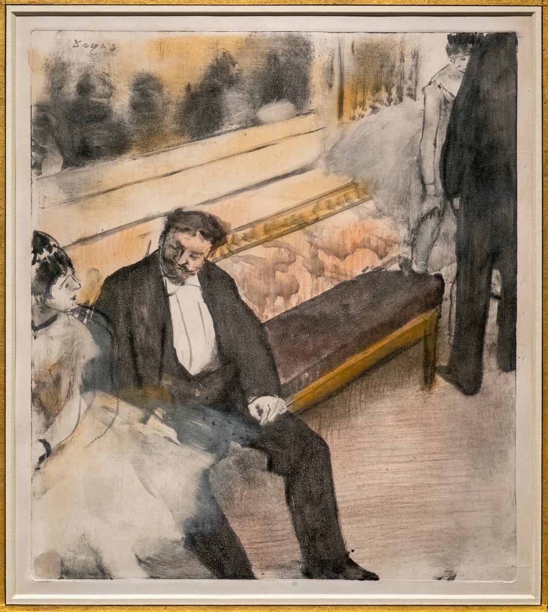 Deux hommes et deux danseuses - Edgar Degas
