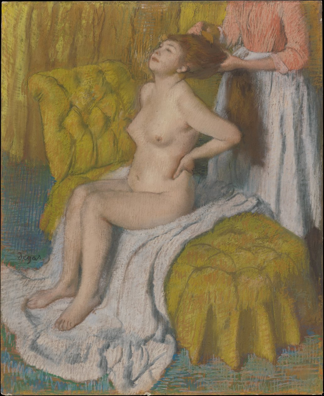 Une femme en train de se faire peigner les cheveux - Edgar Degas