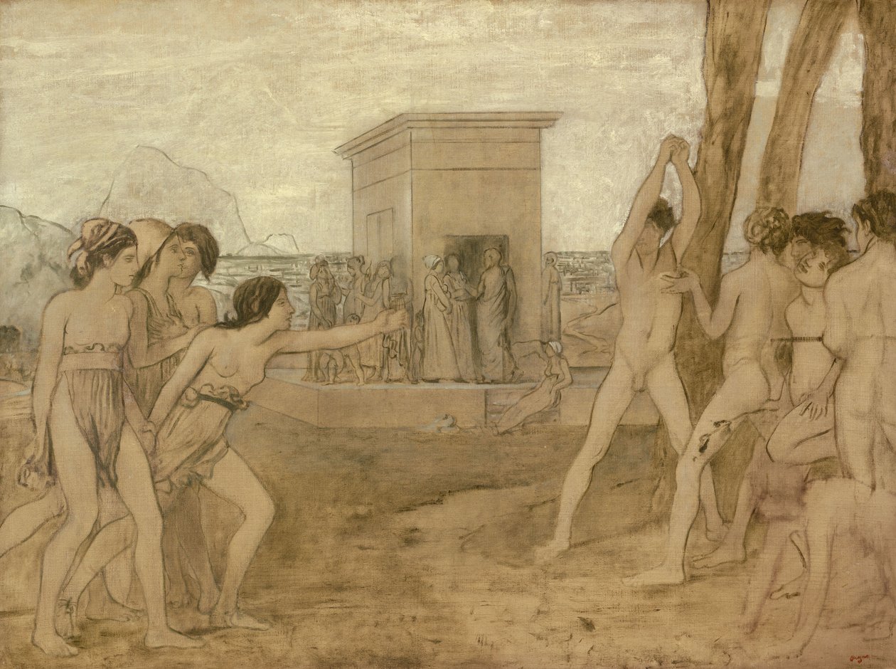 Les jeunes filles spartiates défient les garçons - Edgar Degas