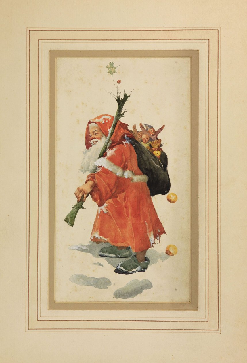 Père Noël (aquarelle sur papier) - Edith Scannell