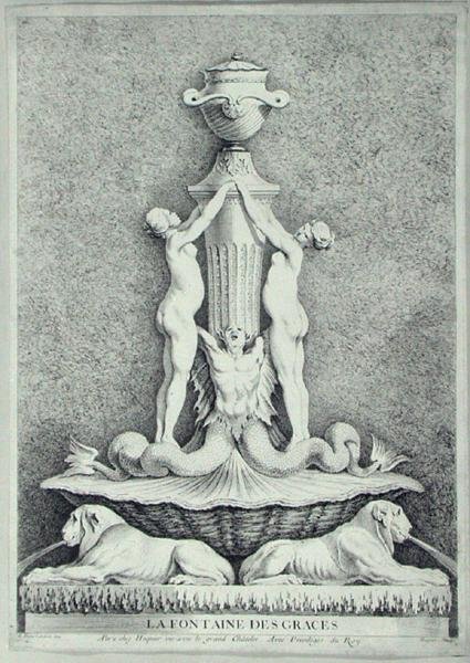 La Fontaine des Grâces, gravée par Huquier - Edmé (after) Bouchardon