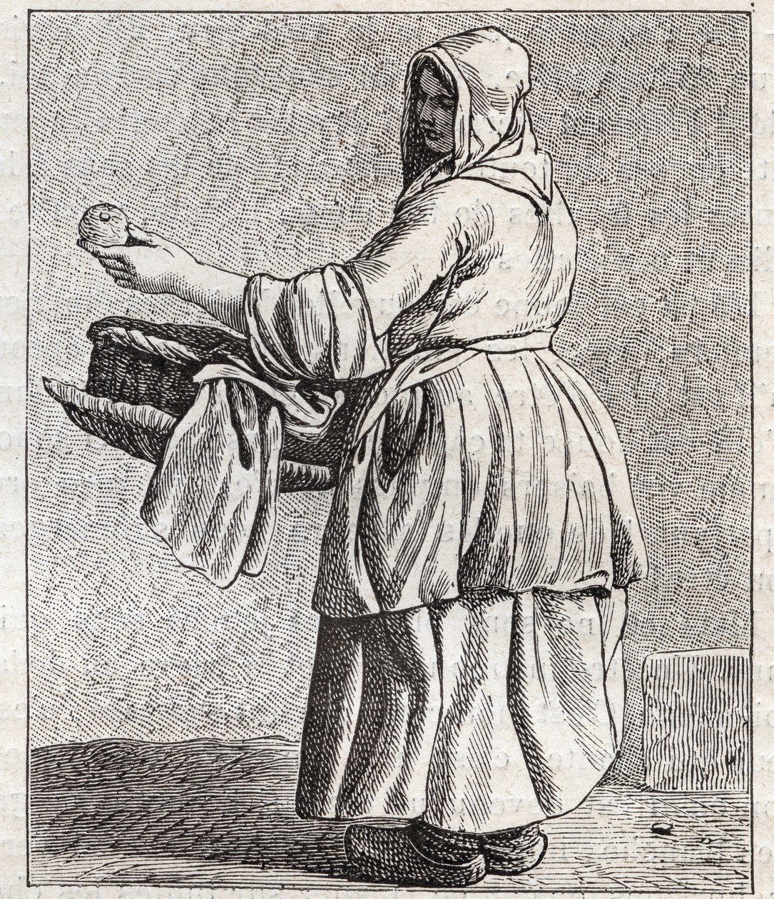 La marchande de pommes cuites (gravure) - Edmé Bouchardon