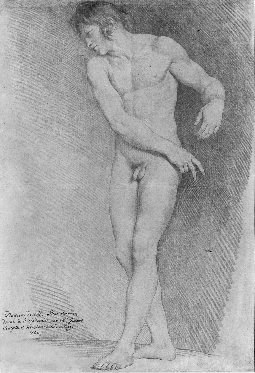 Nu regardant vers le bas à gauche - Edmé Bouchardon