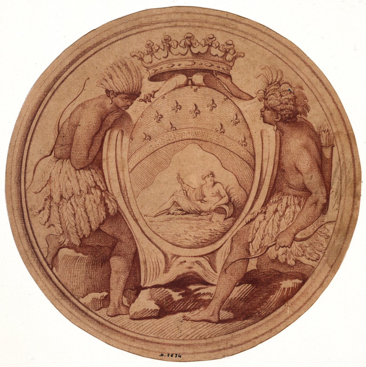 Entwurf für eine Medaille für die Compagnie des Indes - Edmé Bouchardon