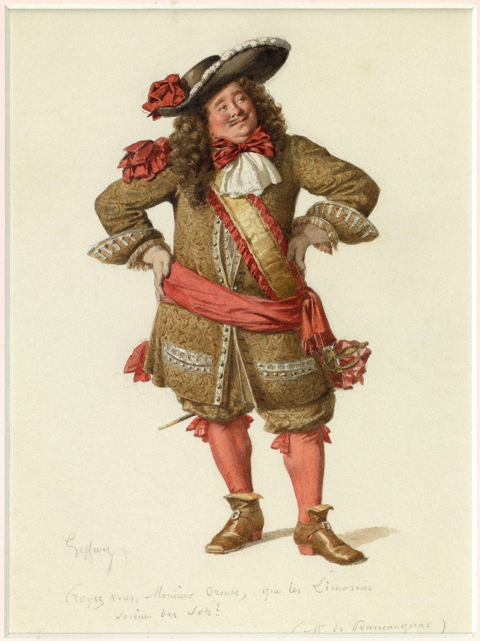 Portrait of Monsieur de Pourceaugnac, c.1870 (watercolor) - Edmond Aime Florentin Geffroy