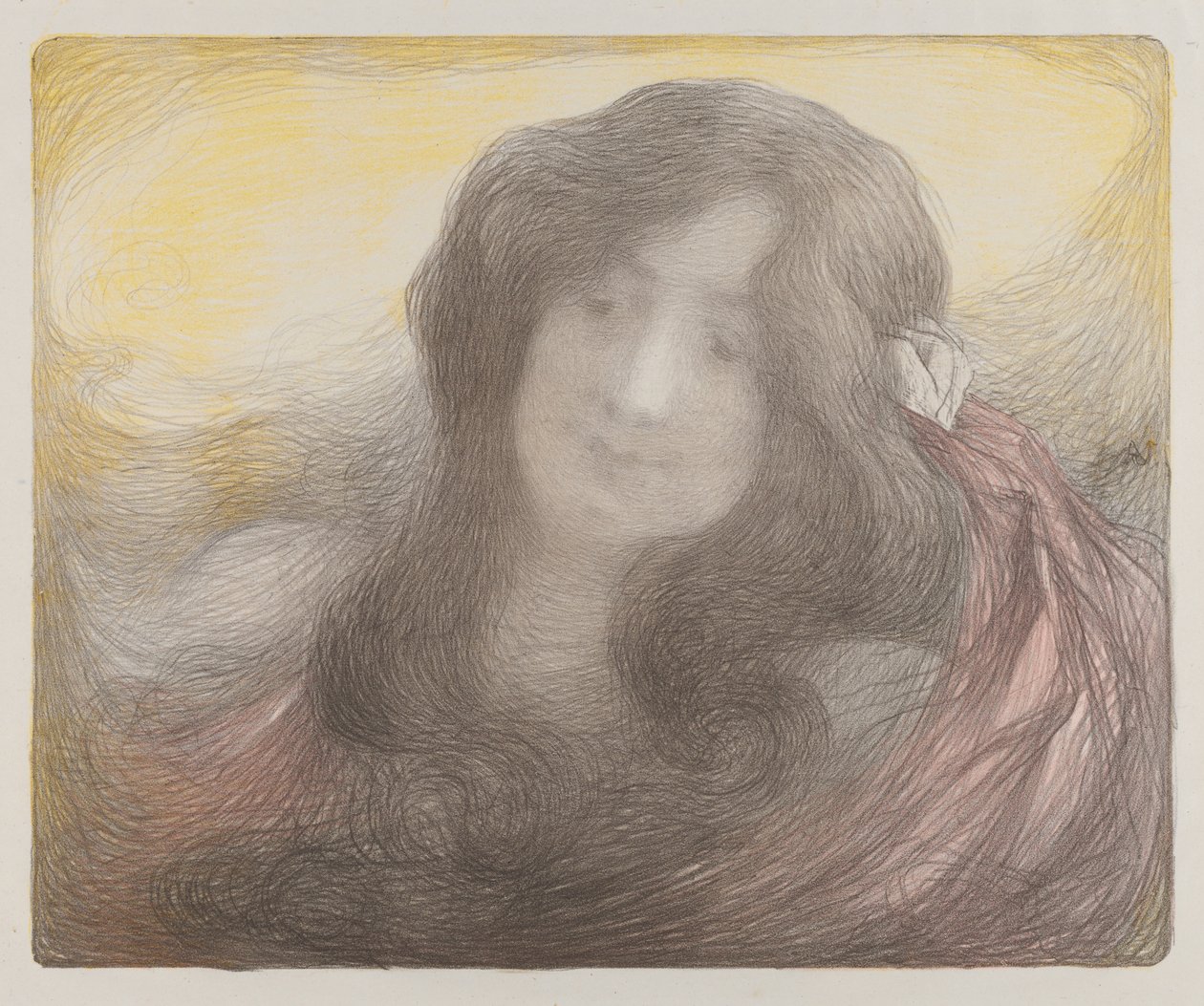 Fille aux cheveux longs - Edmond François Aman Jean