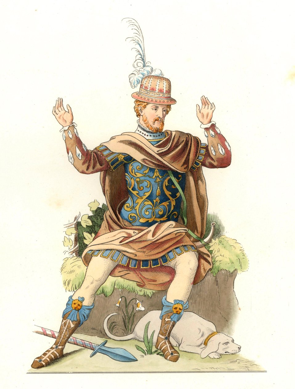 Gentilhomme français portant un costume antique - Edmond Lechevallier Chevignard