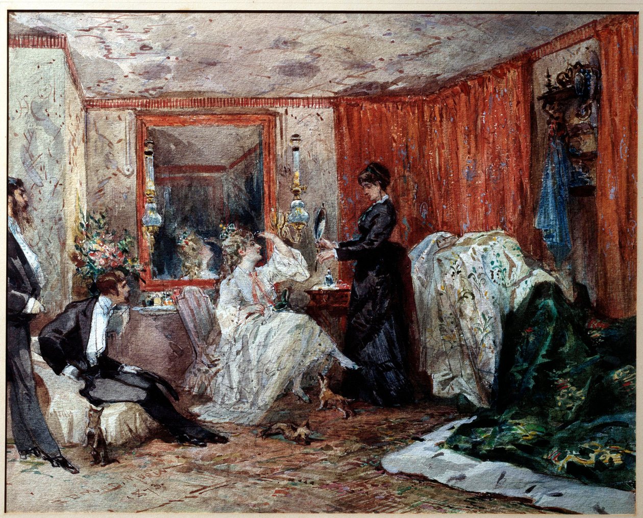 Comédienne de théâtre Hortense Schneider dans sa loge - Edmond Morin