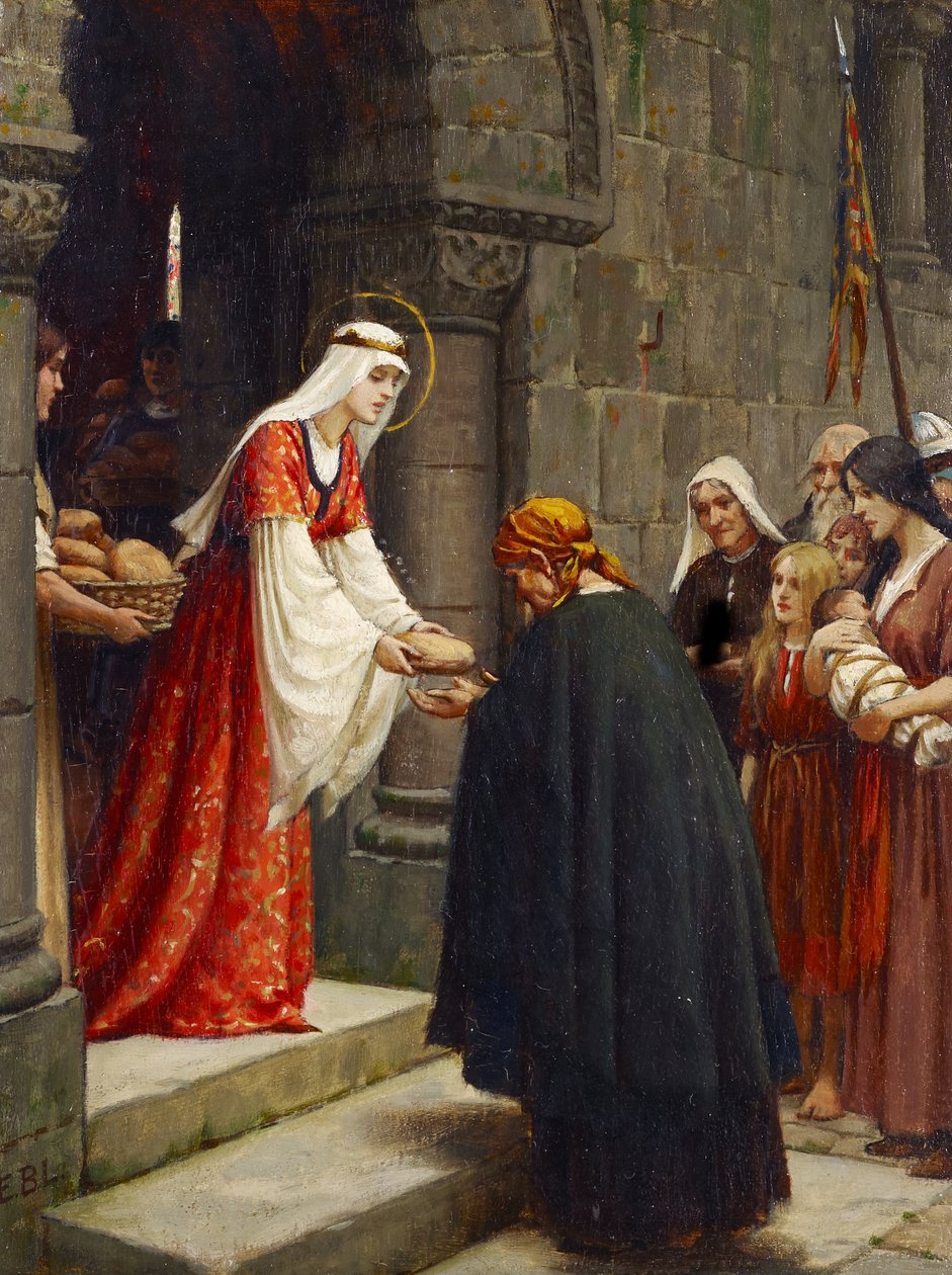 La charité de sainte Élisabeth de Hongrie, vers 1895 (huile sur panneau) - Edmund Blair Leighton