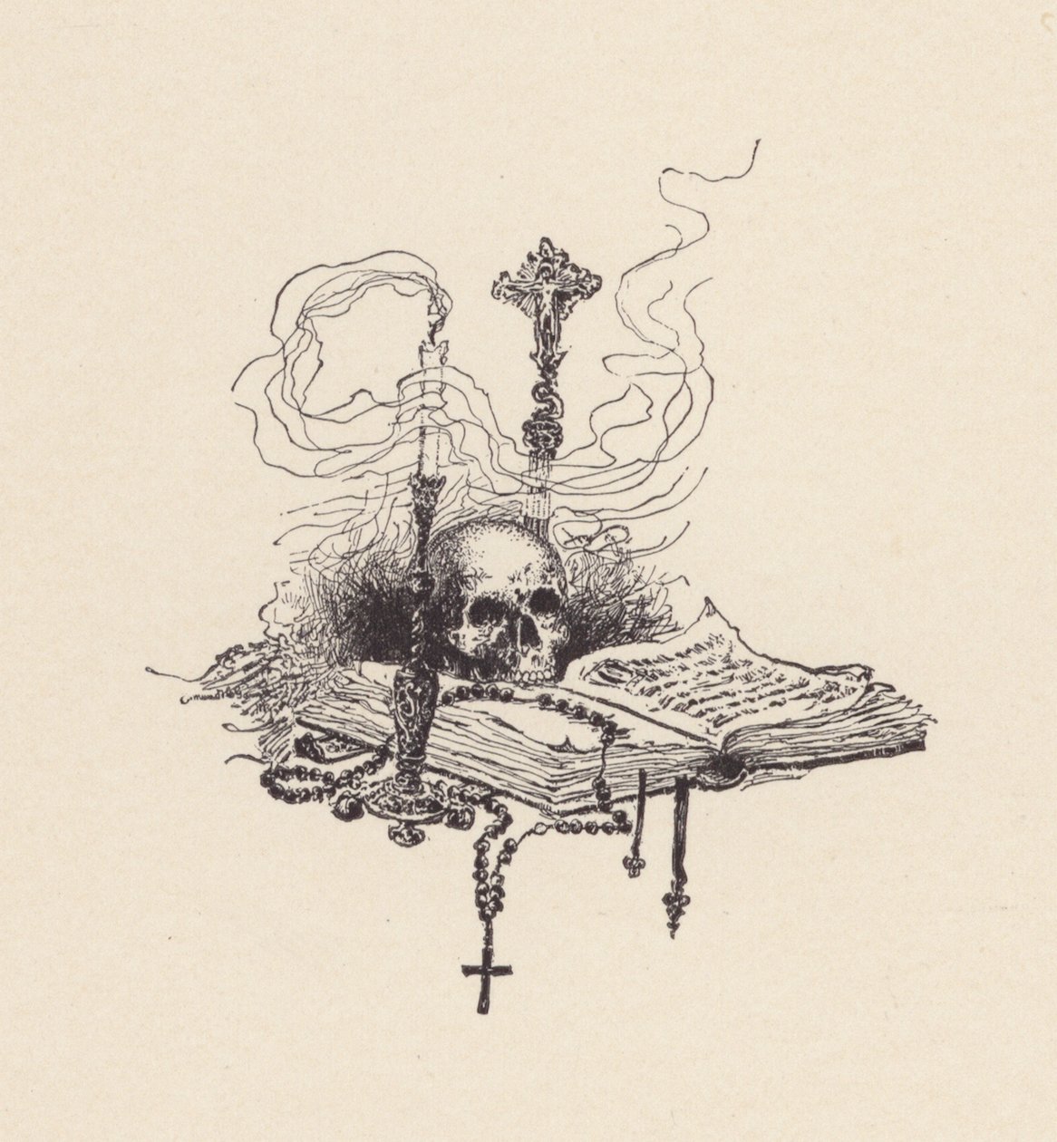 Illustration pour The Eve of St Agnes de John Keats (lithographie) - Edmund Henry Garrett