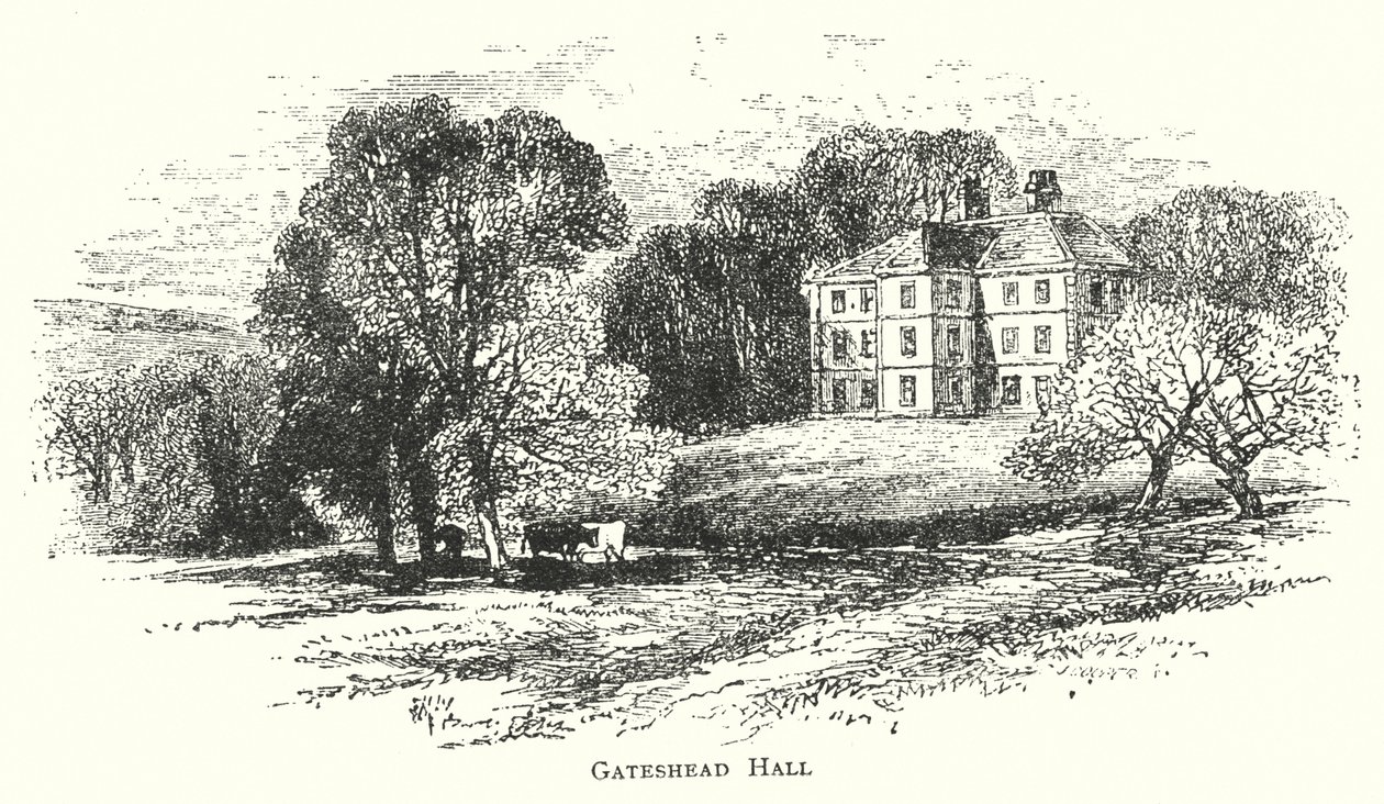 Jane Eyre de Charlotte Bronte : Gateshead Hall (lithographie) - Edmund Morison (after) Wimperis