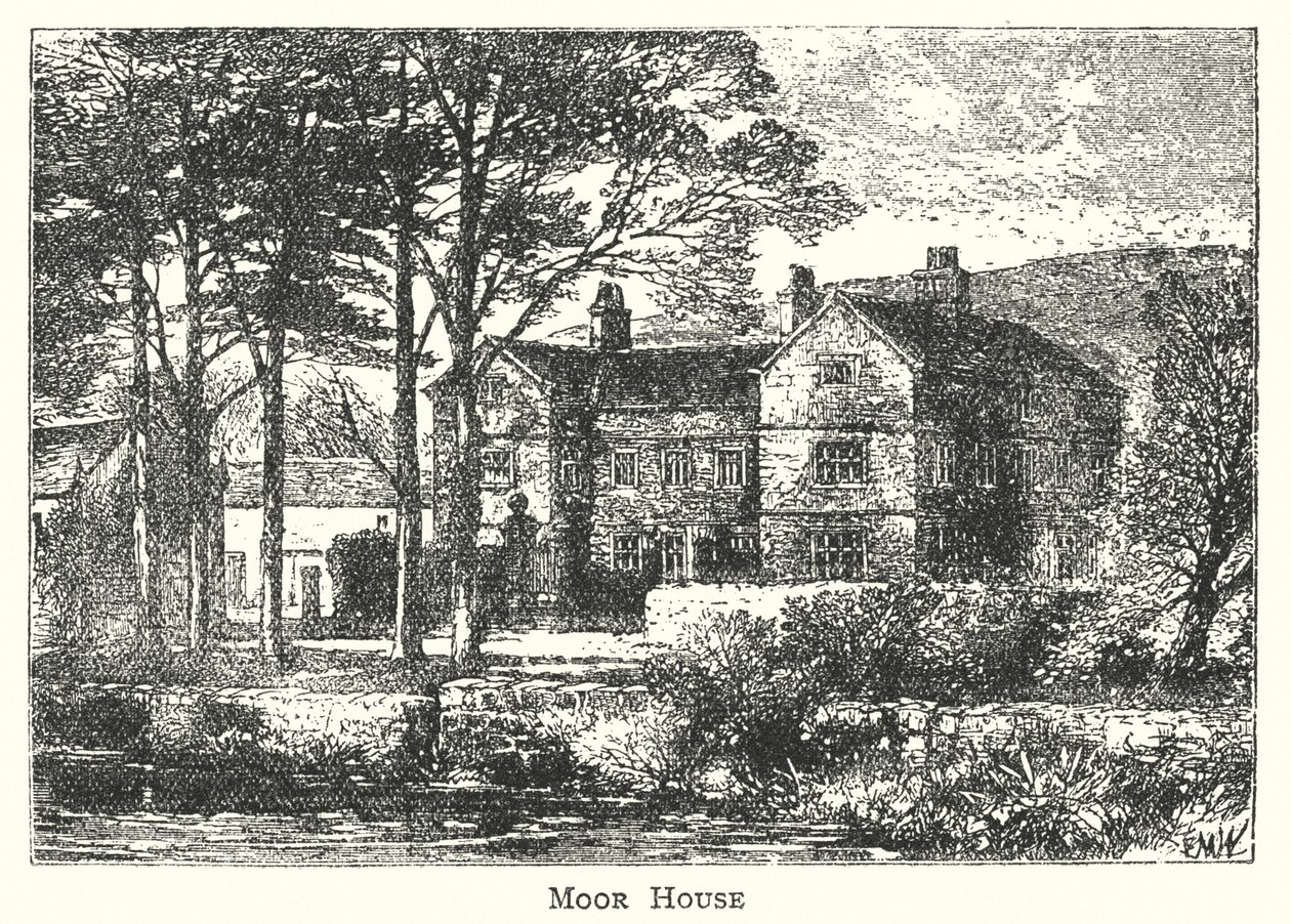 Jane Eyre de Charlotte Bronte : Moor House (lithographie) - Edmund Morison (after) Wimperis