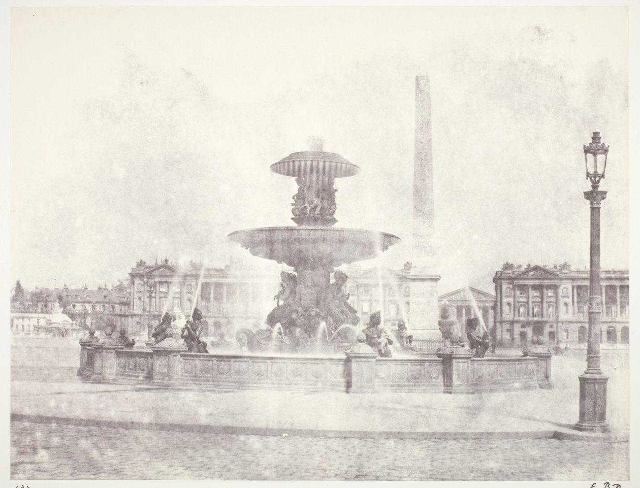 Fontaine, place de la Concorde, Paris - Edouard Denis Baldus