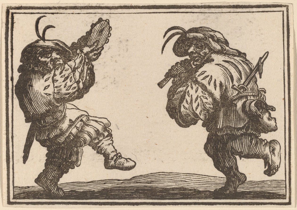 Danseurs avec flûte et tambourin - Edouard Eckman after Jacques Callot