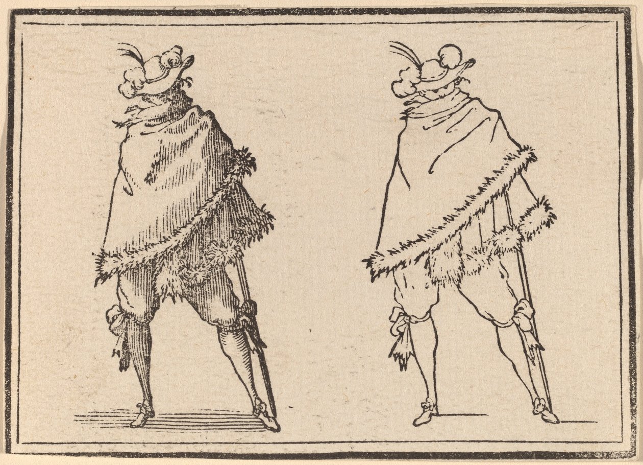 Gentleman enveloppé dans son manteau - Edouard Eckman after Jacques Callot