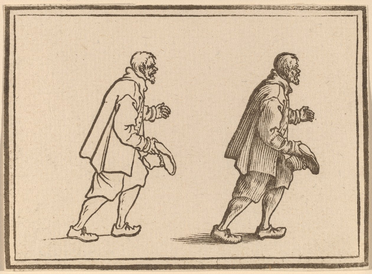 Paysanne avec chapeau à la main - Edouard Eckman after Jacques Callot