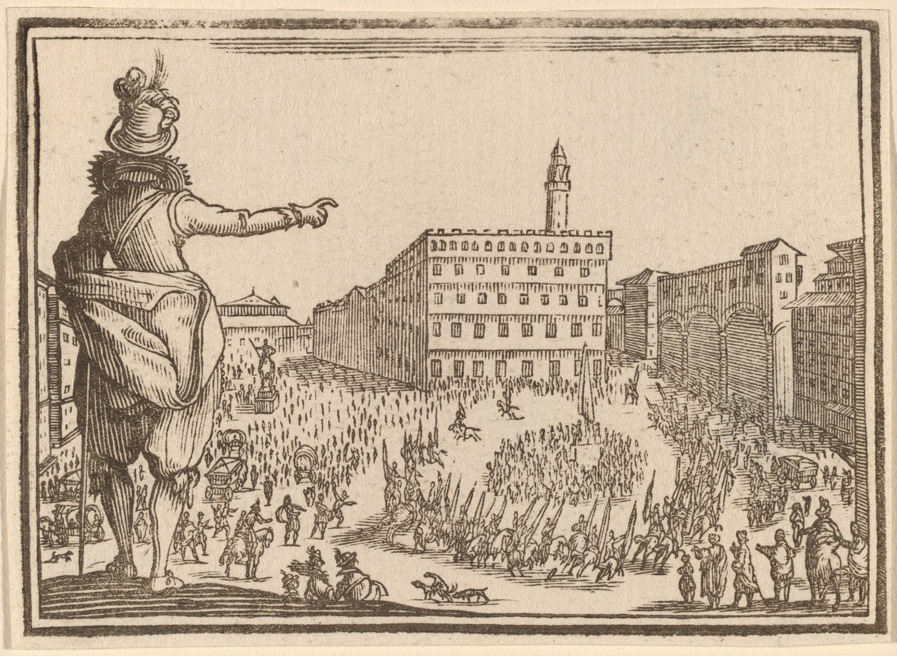 Piazza della Signoria, Florence - Edouard Eckman after Jacques Callot