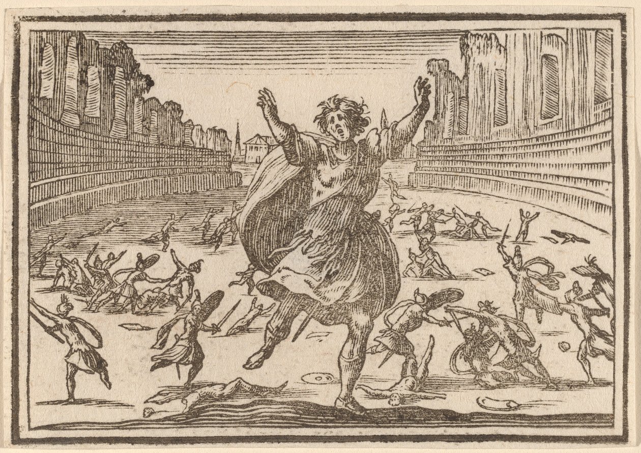 Escarmouche dans un cirque romain - Edouard Eckman after Jacques Callot