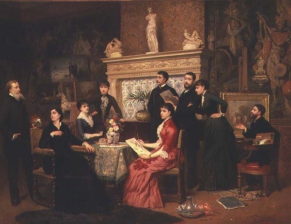 La leçon de peinture - Edouard Jean Conrad Hamman