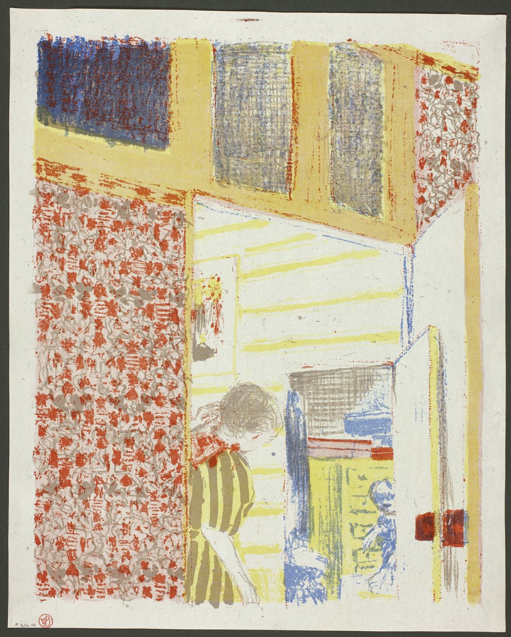 Intérieur avec papier peint rose III, planche sept de Paysages et intérieurs - Édouard Jean Vuillard