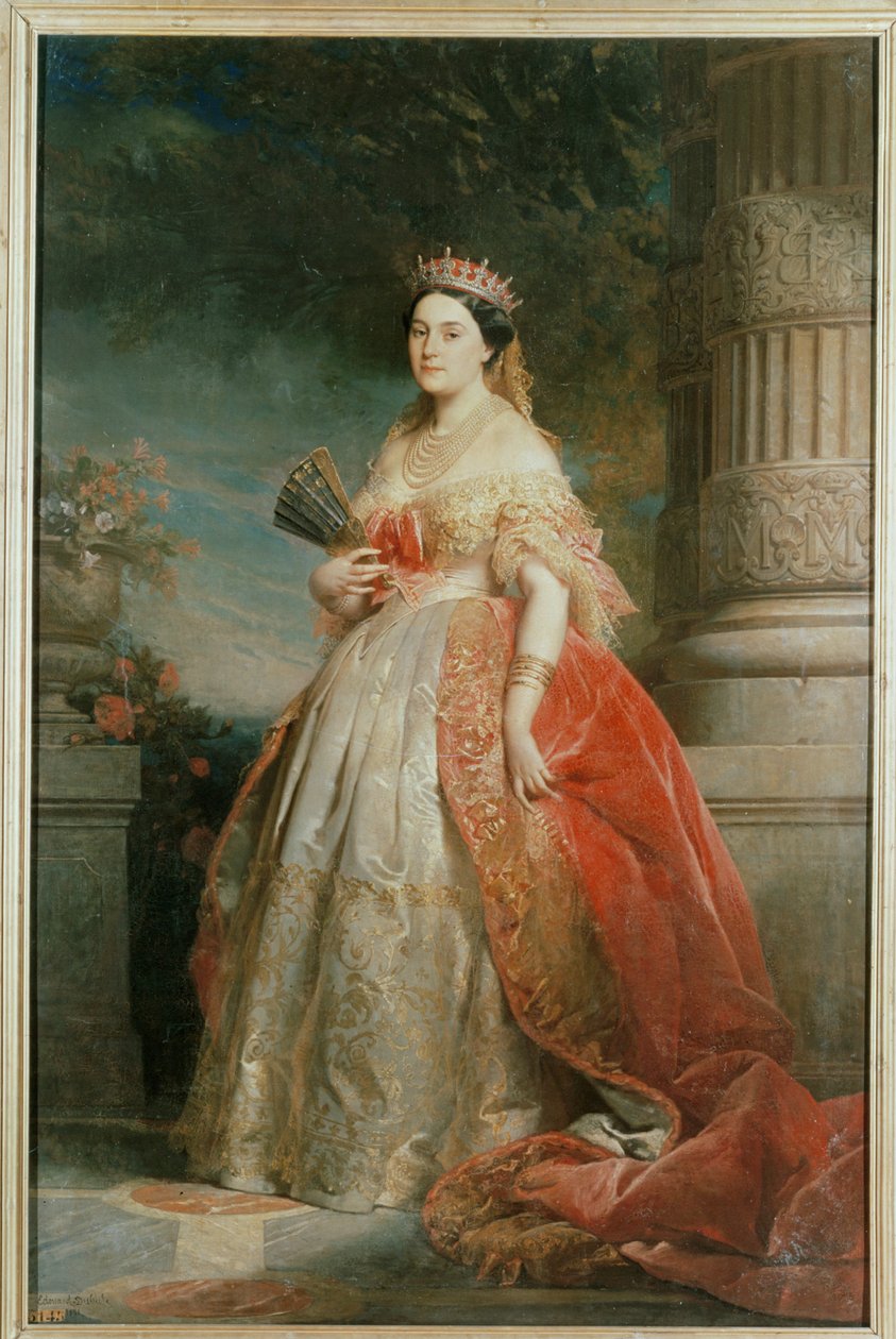 La princesse Mathilde, fille du roi Napoléon ... (peinture sur toile) - Edouard Louis Dubufe
