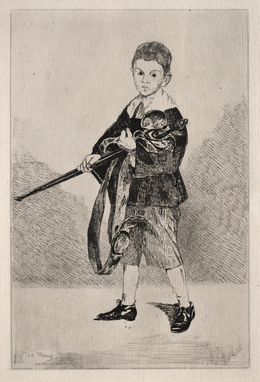 Enfant avec épée, tourné vers la gauche - Édouard Manet