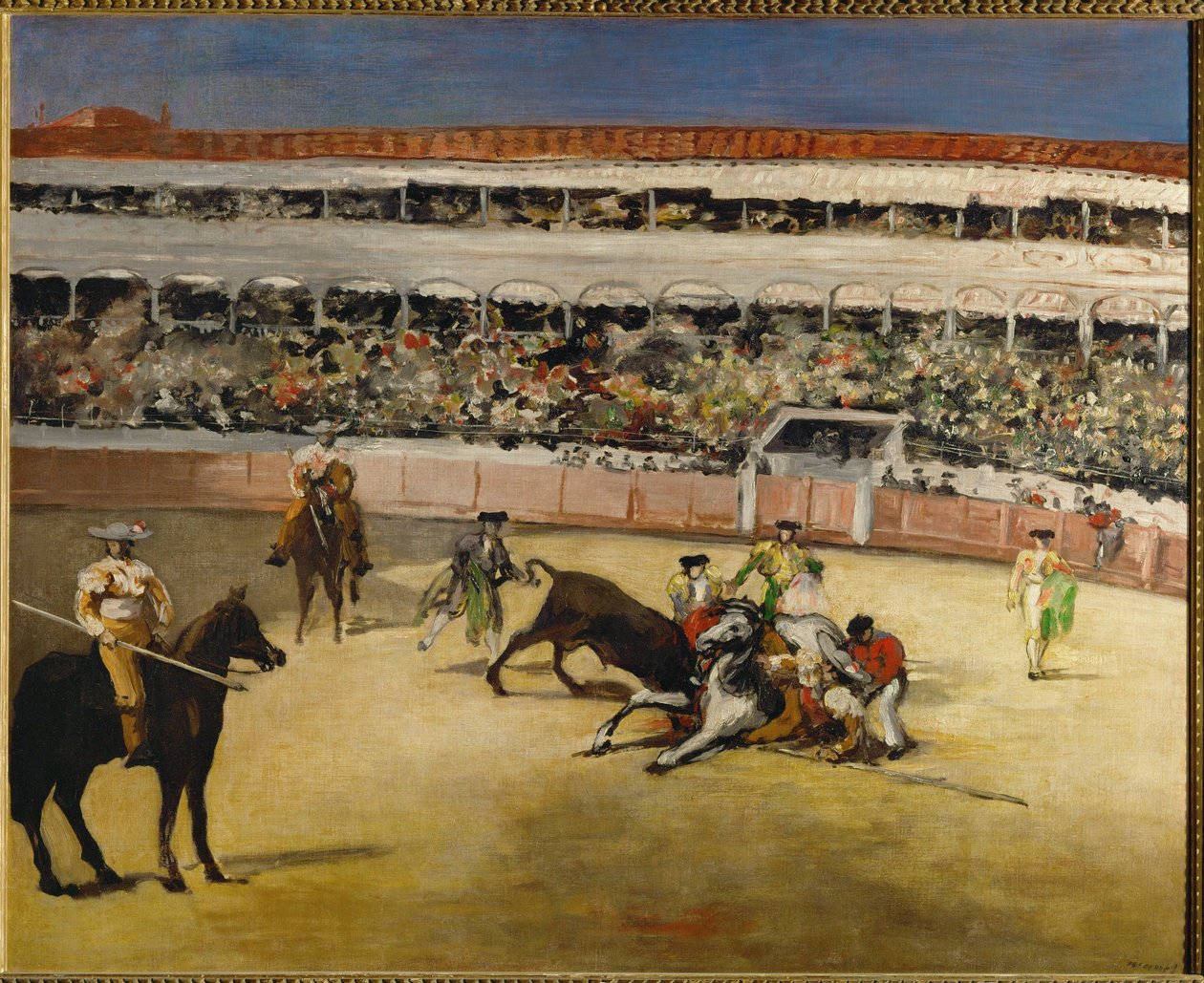 Combat de taureaux (oil on canvas) - Edouard Manet