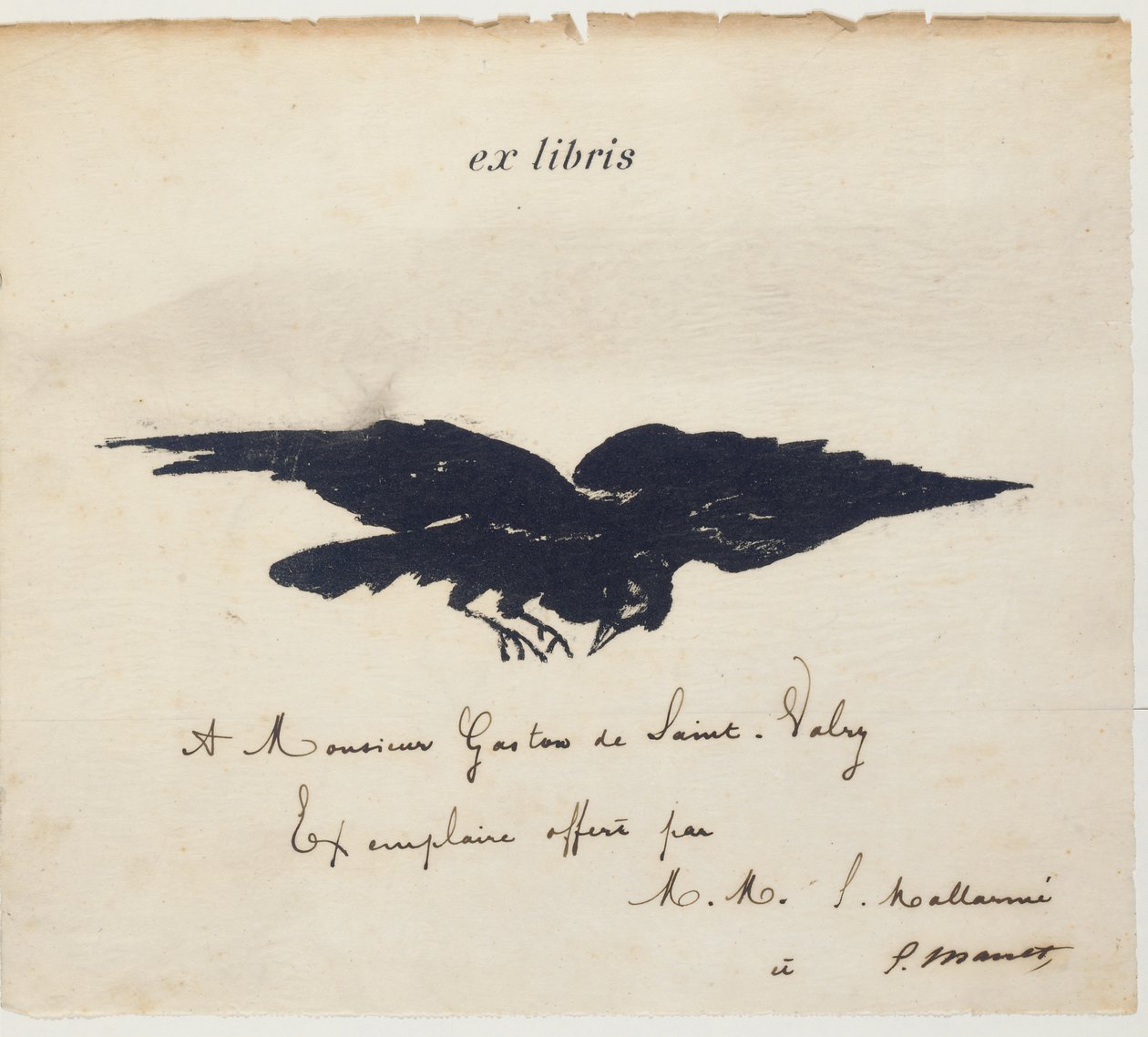 Ex-libris lithographié par Édouard Manet pour illustrer : Edgar Allen POE. Le corbeau. The Raven. Traduction par Stéphane Mallarmé avec illustrations par Édouard Manet - Édouard Manet