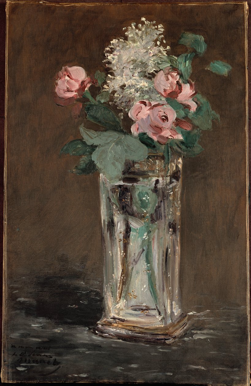 Fleurs dans un vase en cristal - Édouard Manet