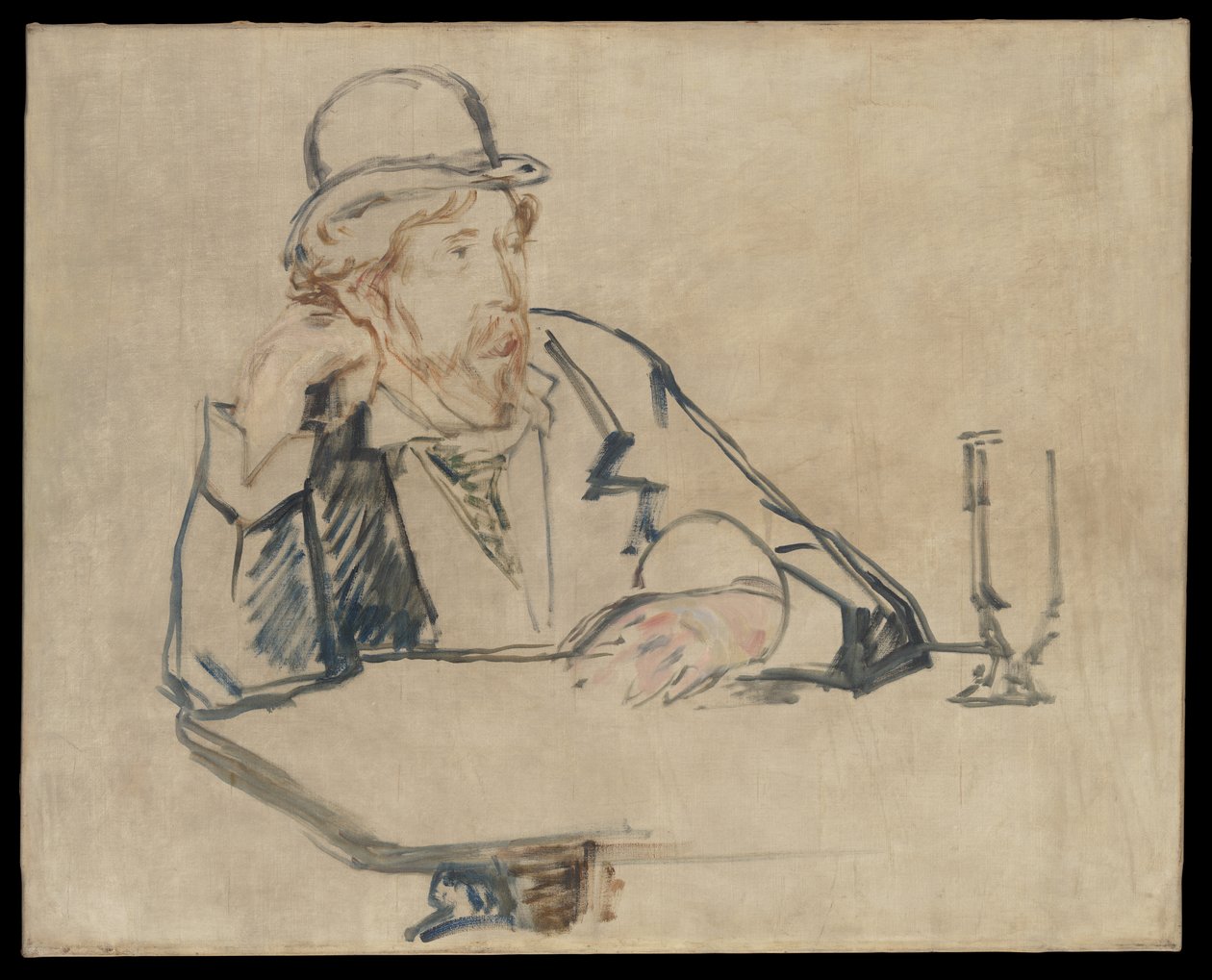 George Moore (1852-1933) au café - Édouard Manet