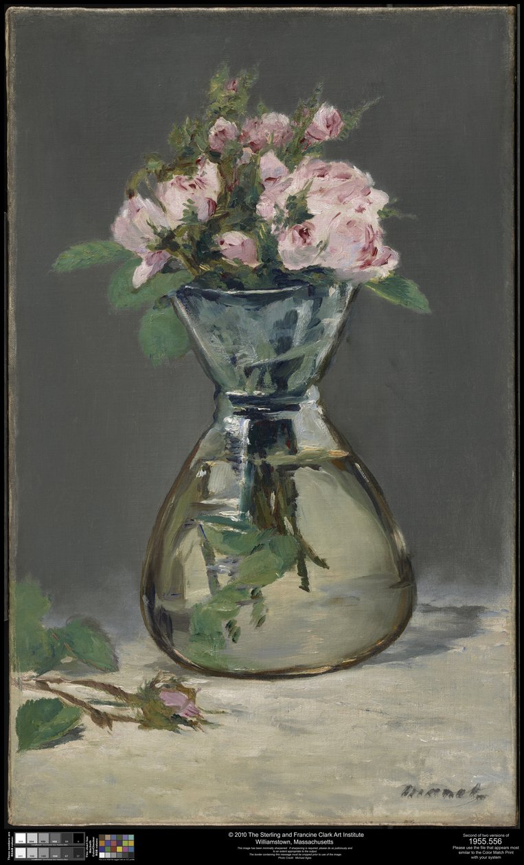 Roses mousseuses dans un vase - Édouard Manet
