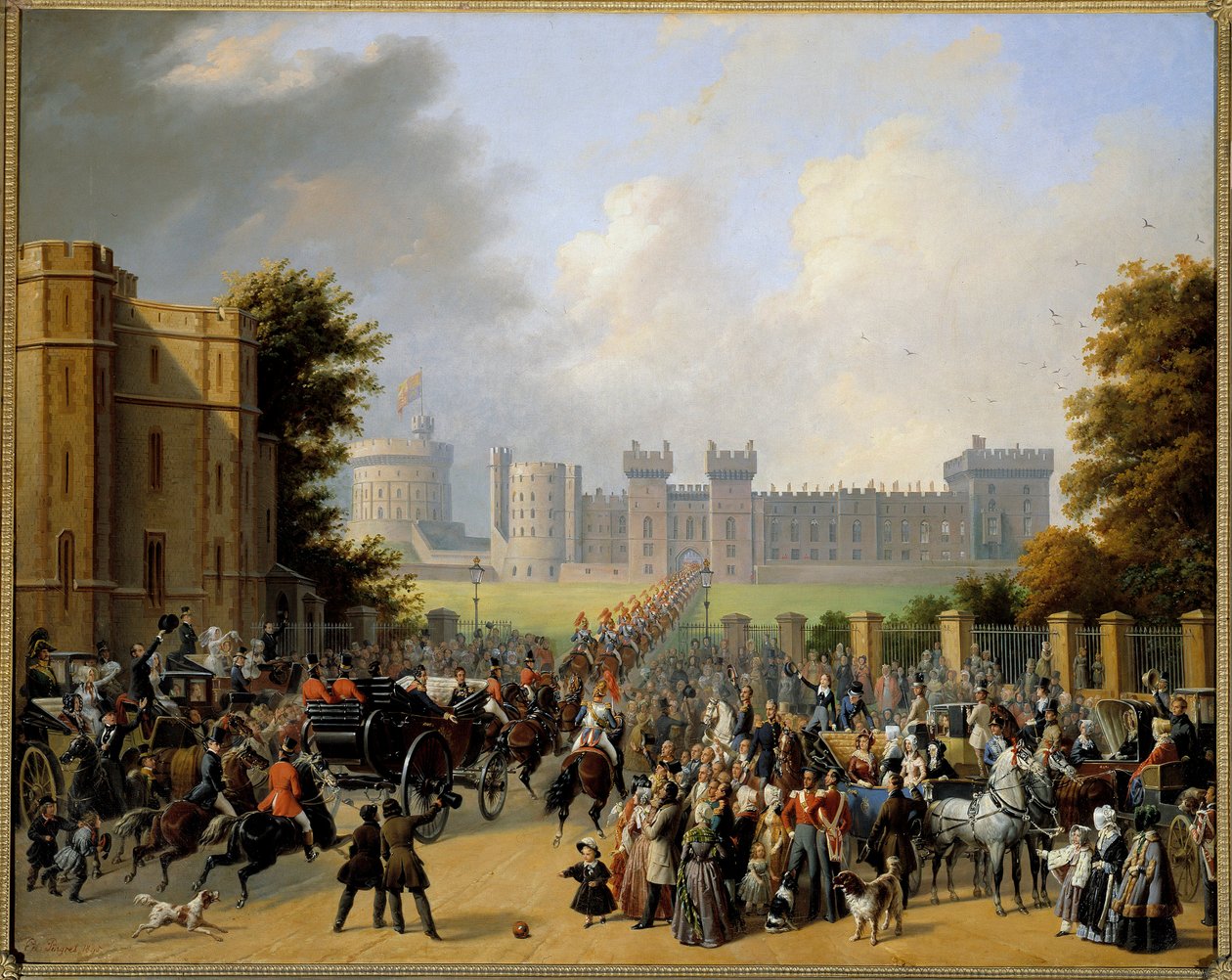 Arrivée de Louis Philippe I au Château de Windsor le 8/10/1844 - Edouard Pingret