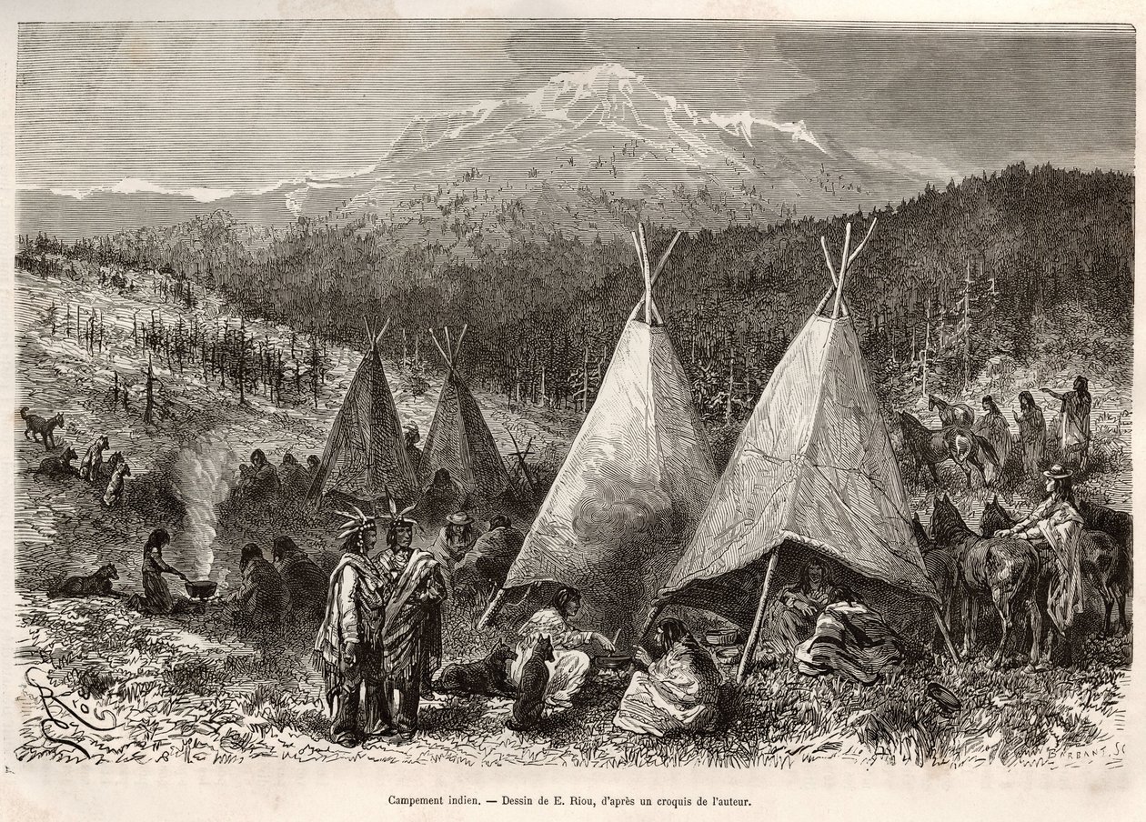 Un camp indien, dans le territoire de l