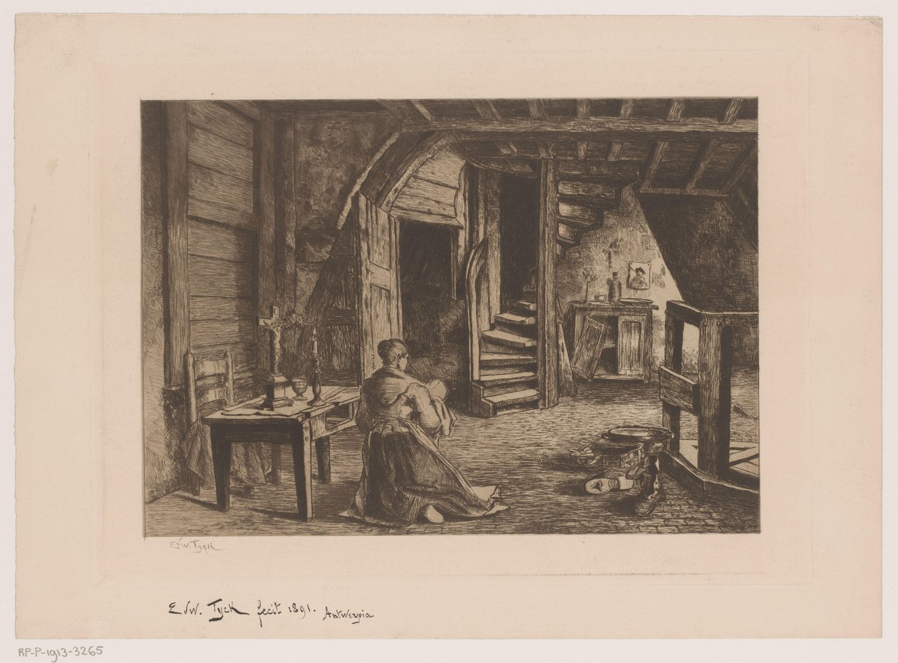 Intérieur de grenier - Edouard Tyck (signed by artist)