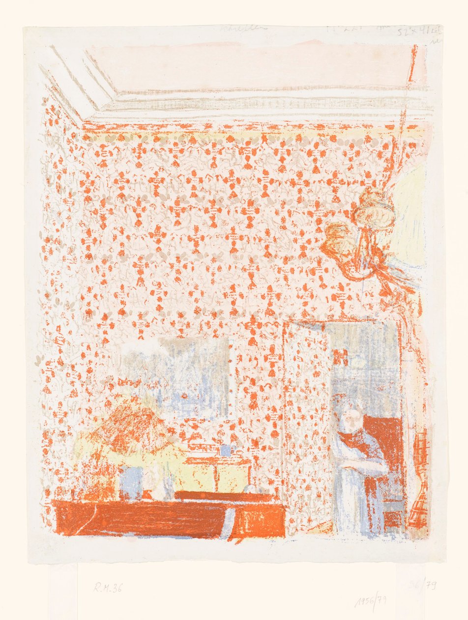 Intérieur avec papier peint rose I - Edouard Vuillard