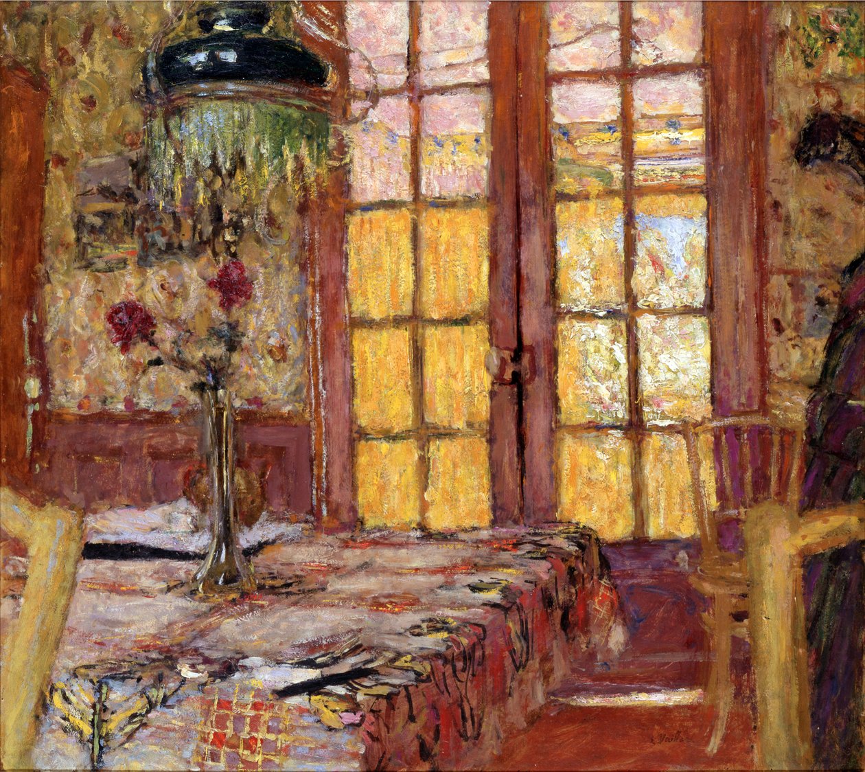 Madame Vuillard dans la salle à manger, Vaucresson, vers 1919-25 (huile sur carton) - Edouard Vuillard