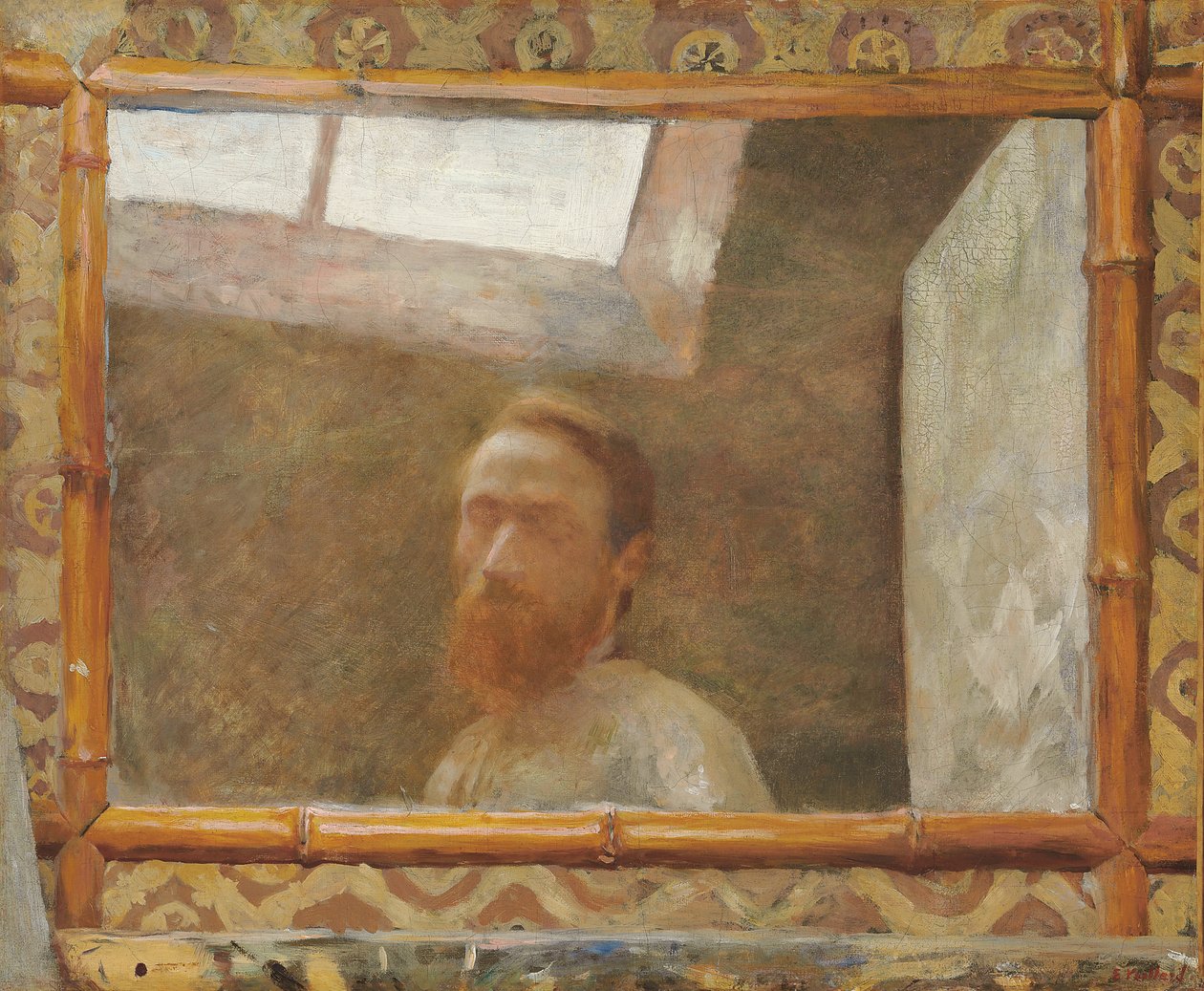 Autoportrait au miroir de bambou, c.1890 - Edouard Vuillard