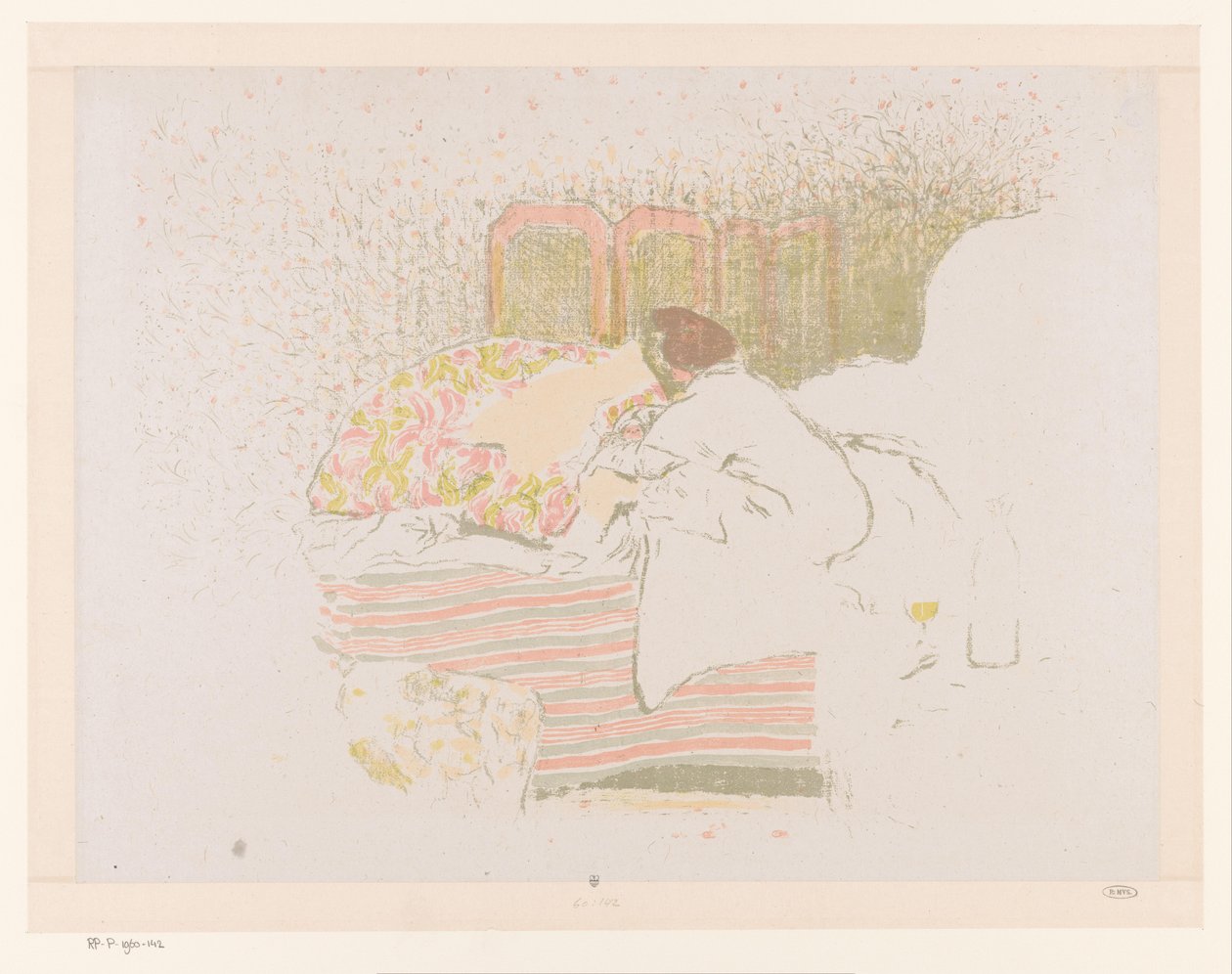 Femme avec enfant sur le lit - Edouard Vuillard