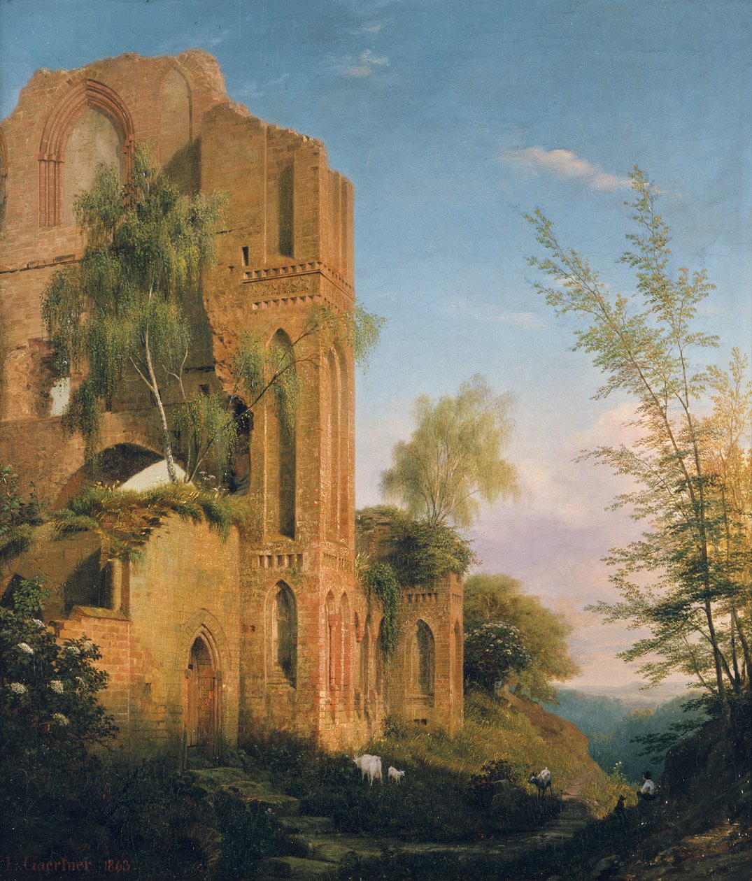 Vue des ruines du monastère de Lehnin - Eduard Gaertner