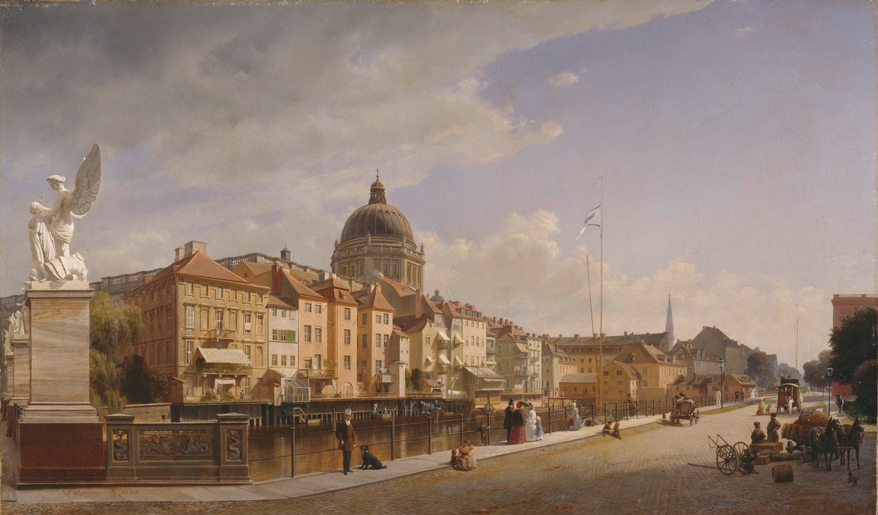 Vue des façades arrière des maisons de la Schlossfreiheit - Eduard Gaertner