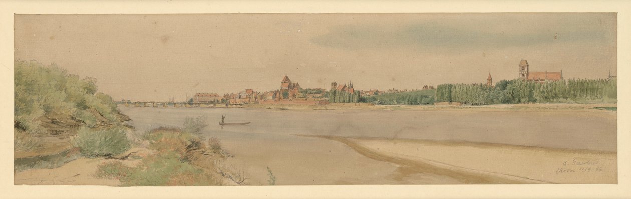 Vue de Thorn avec la Vistule - Eduard Gaertner