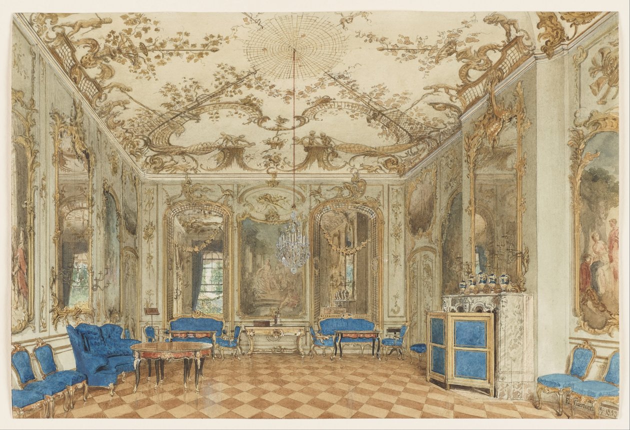 Salle de concert du palais de Sanssouci, Potsdam, Allemagne - Eduard Gaertner