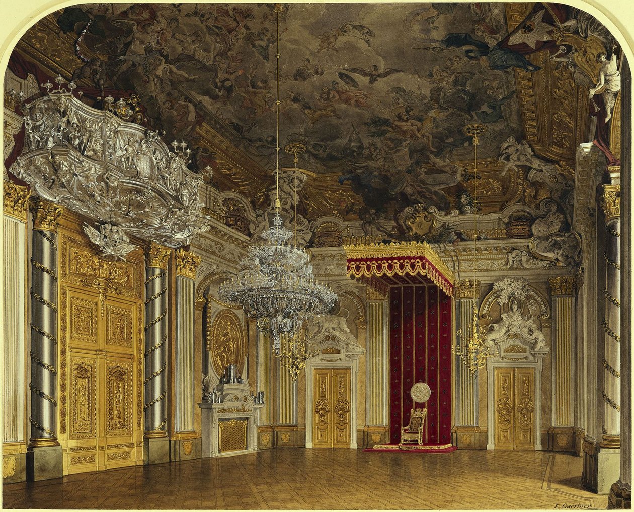 La salle des chevaliers du palais royal de Berlin - Eduard Gaertner