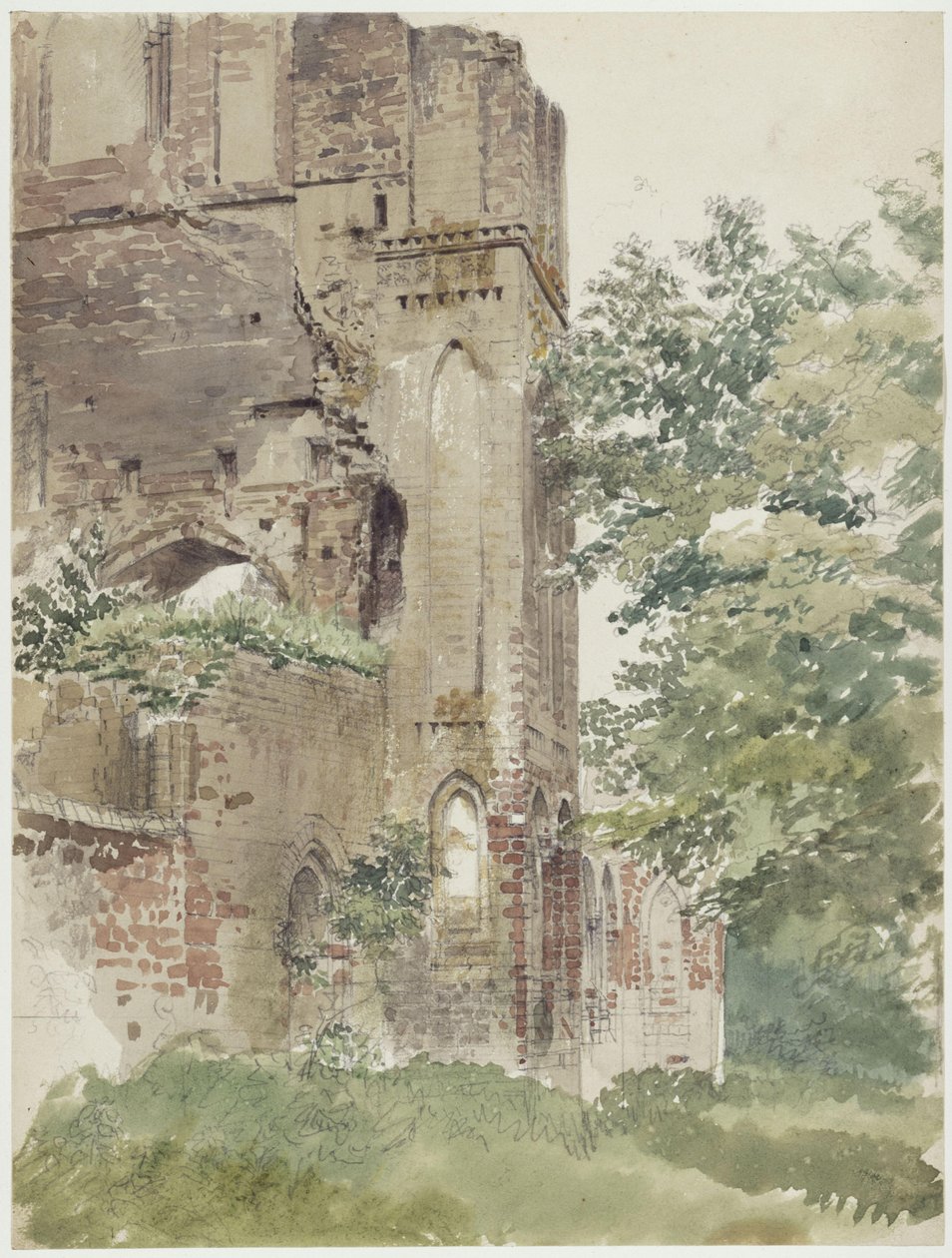 Monastère de Lehnin avec un portail - Eduard Gaertner