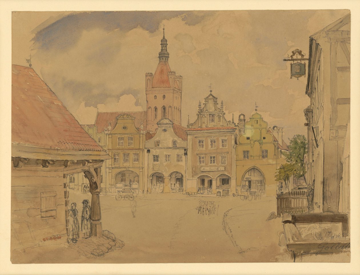 Place du marché à Gollub - Eduard Gaertner
