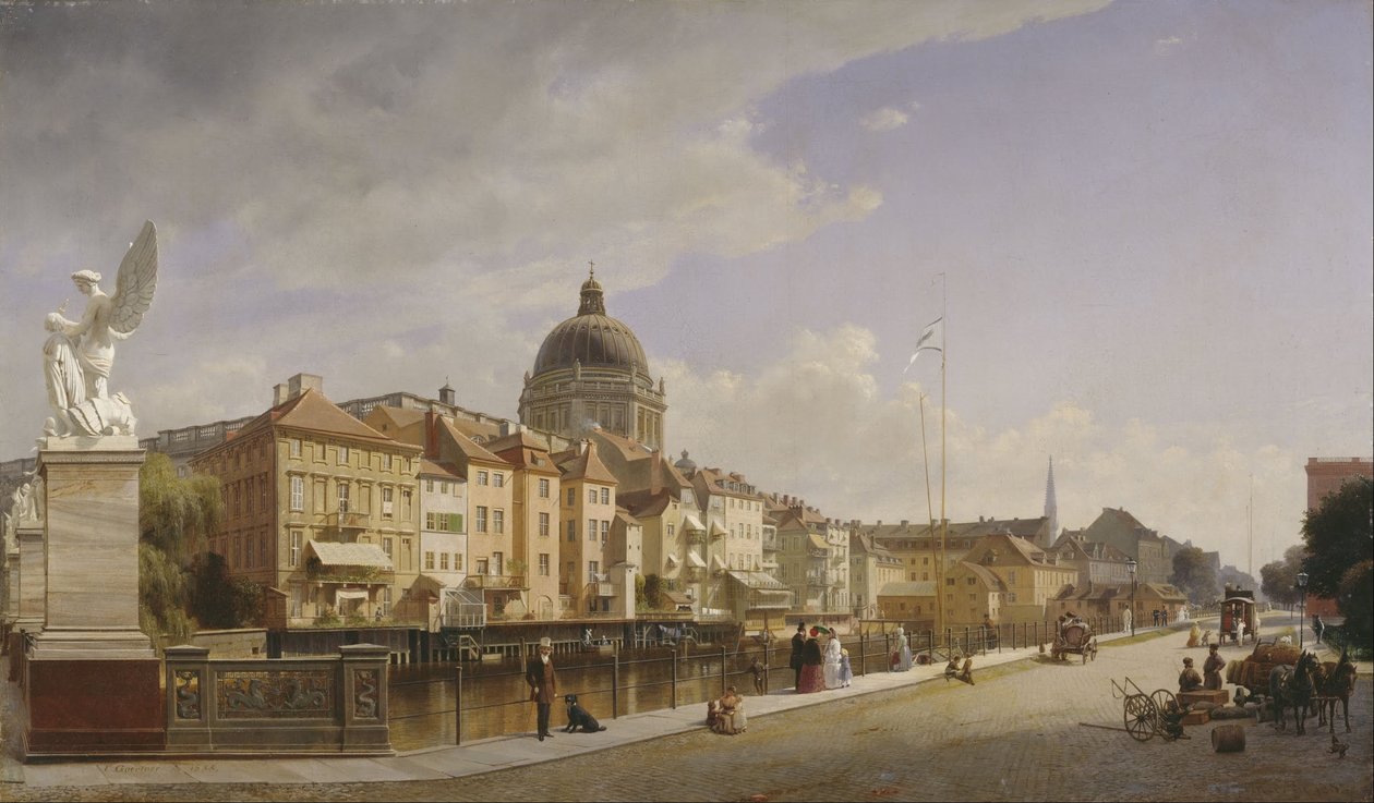 Vue arrière des maisons de la Schloßfreiheit - Eduard Gaertner